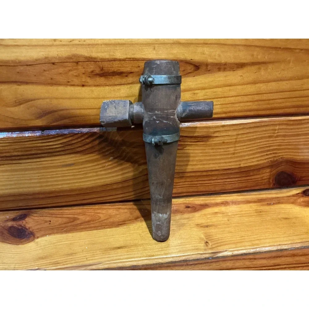 Antique Wooden Barrel Tap Spigot Vtg Primitive Beer Keg Spout Farmhouse Decor
